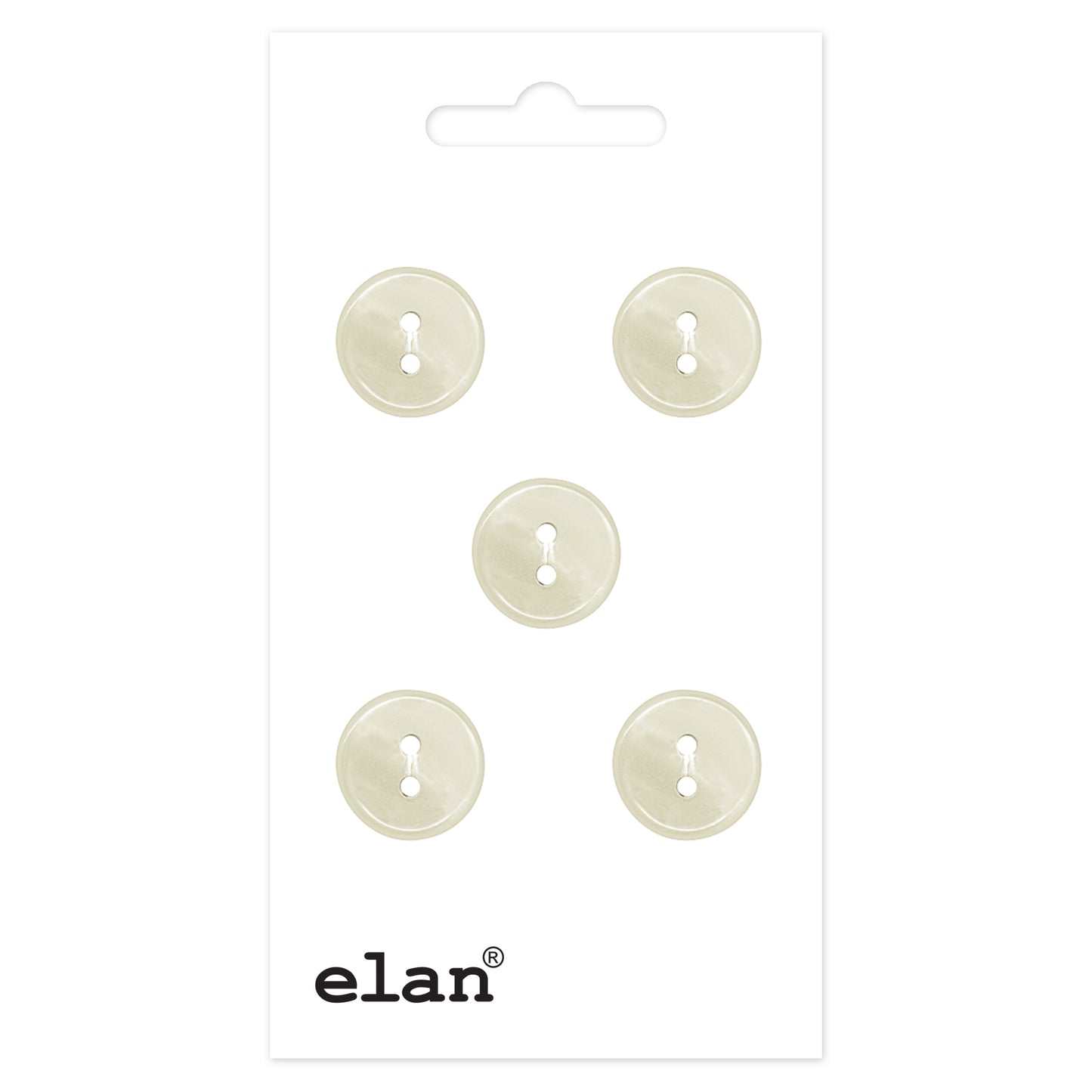 ELAN 2-Hole Sew-On Button, 12 mm (1/2 in), 5-Count