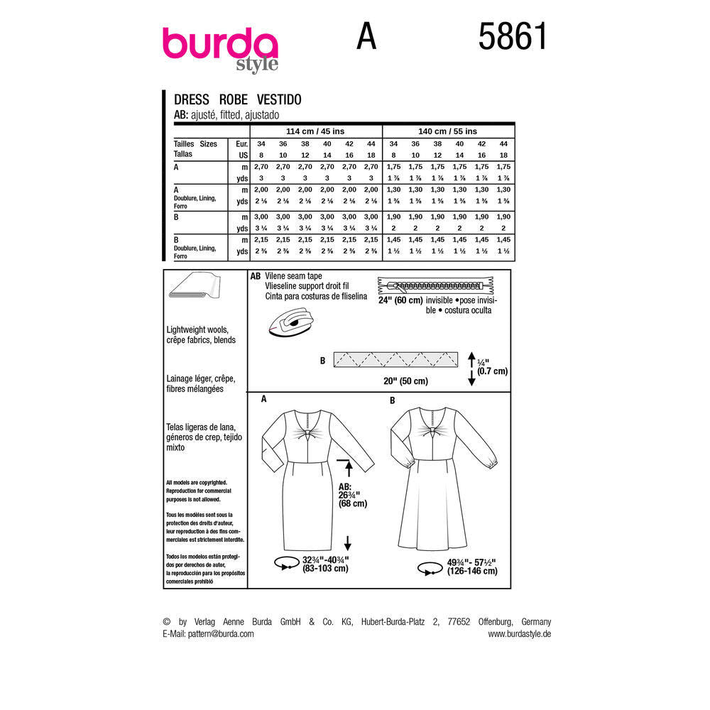 BURDA Pattern 5861 Dress