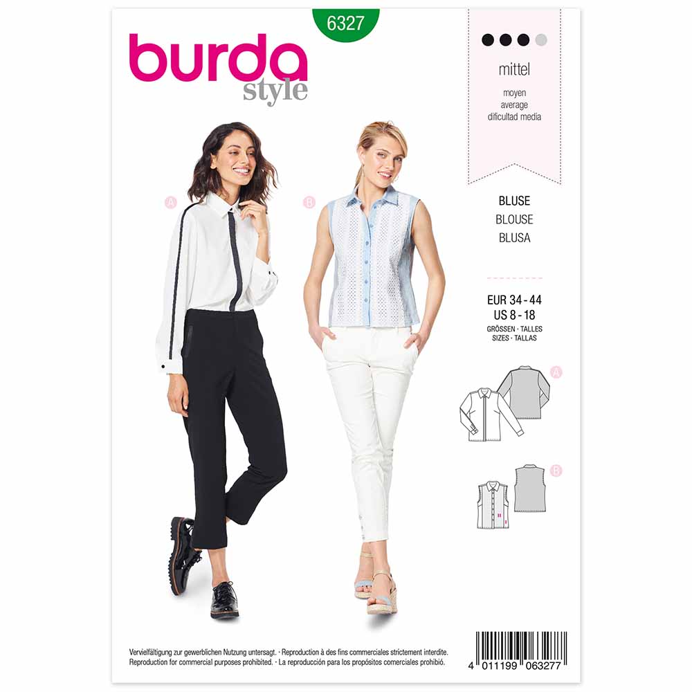 BURDA - 6327 Shirt Blouse - Concealed Fastening