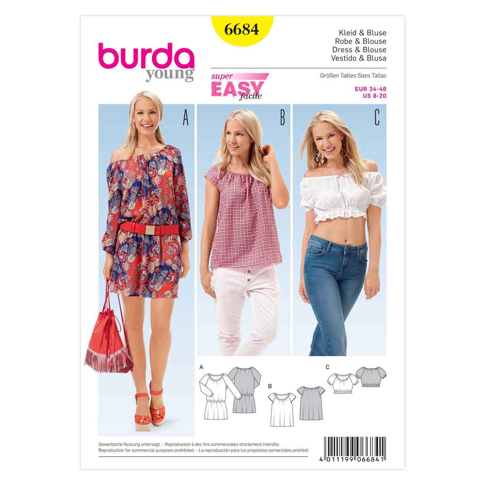 BURDA - 6684 Ladies Dress & Blouse