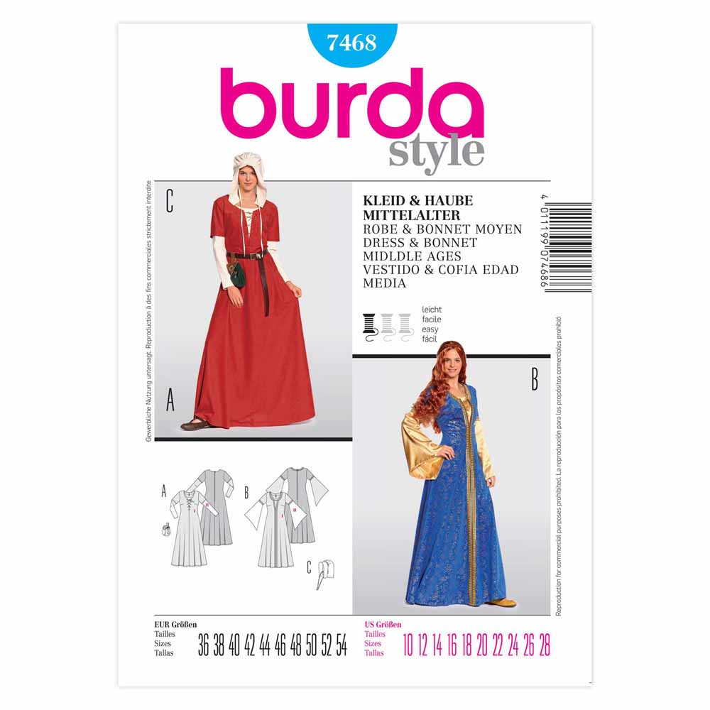 BURDA - 7468 Costume Ladies-Historical
