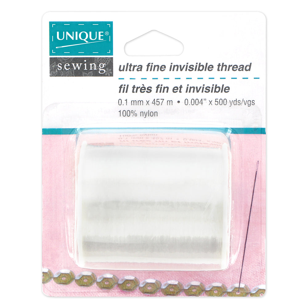 UNIQUE Ultra‑Fine Invisible Thread – 457 m (500 yd) – Clear
