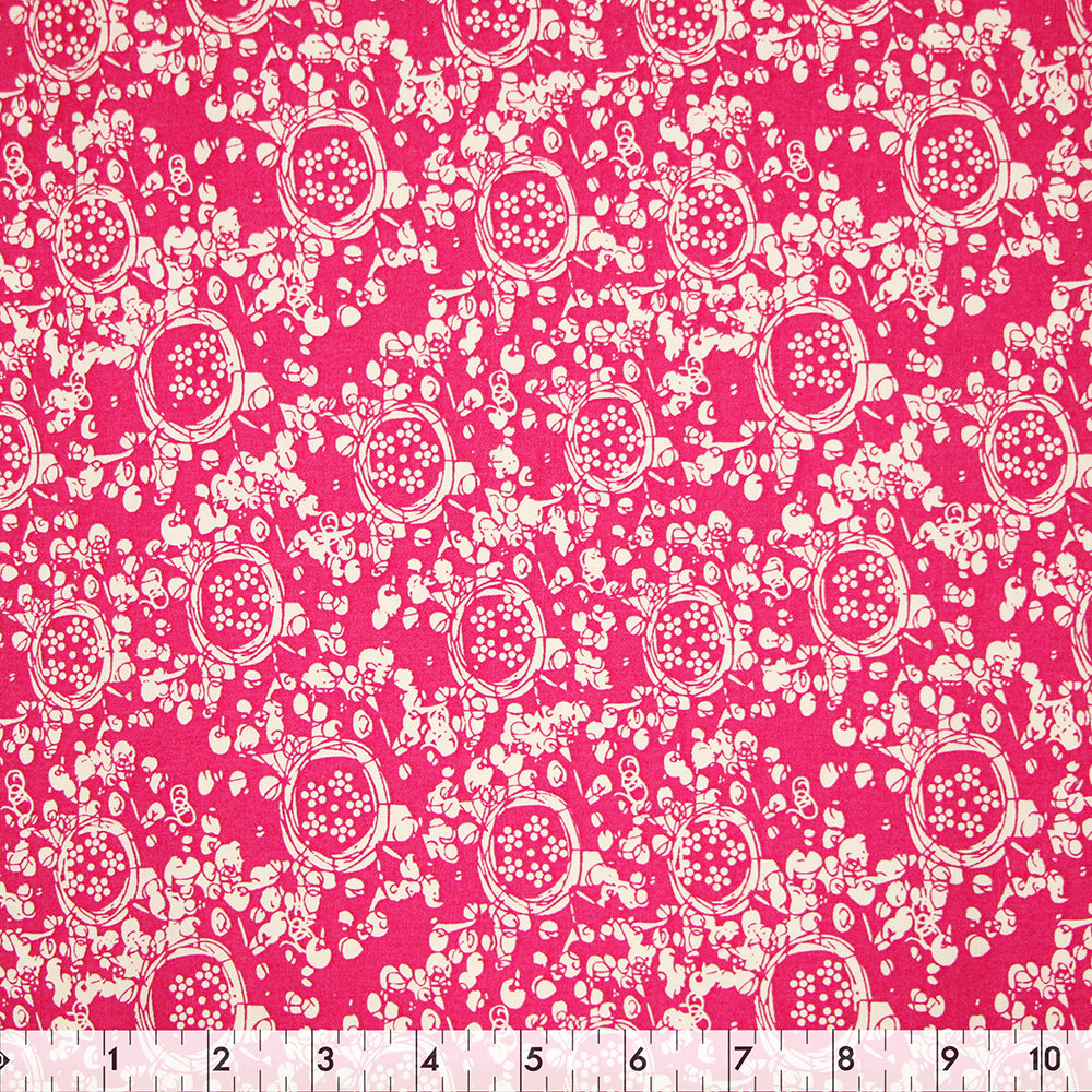 FABRIC CREATIONS 43" × 8 yd Cotton Fabric Bolt — Magenta Blue Blooms
