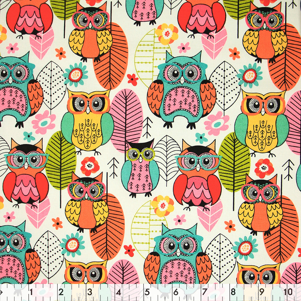 FABRIC CREATIONS 43" × 8 yd Cotton Fabric Bolt — White Fuzzy Beakman