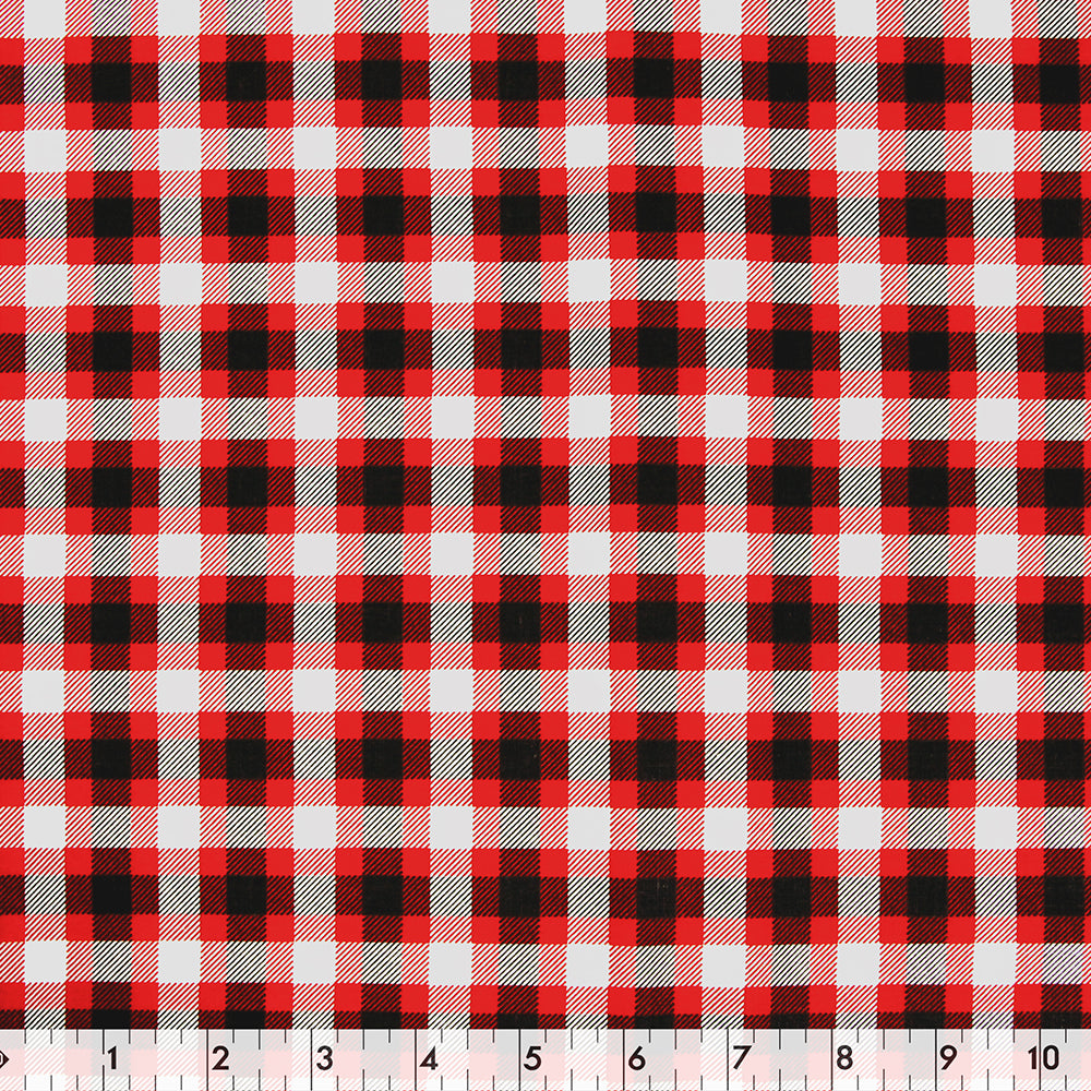 FABRIC CREATIONS 42" × 8 yd Cotton Fabric Bolt — Red Checks & Plaids