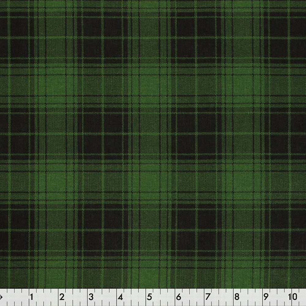 FABRIC CREATIONS 42" × 8 yd Cotton Fabric Bolt — Green Checks & Plaids