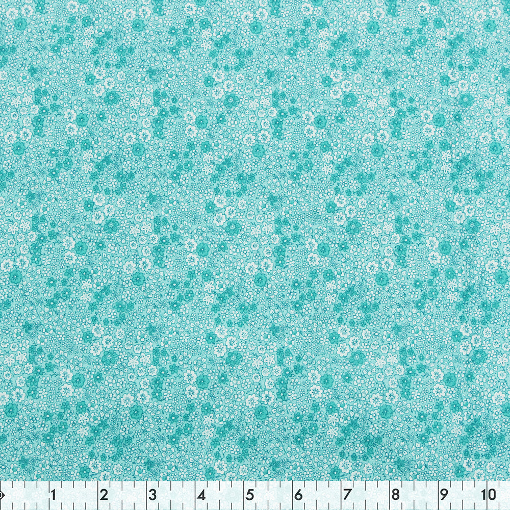 FABRIC CREATIONS 42" × 8 yd Cotton Fabric Bolt — Blue Floral