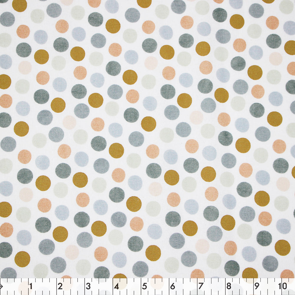 FABRIC CREATIONS Printed Cotton Fabric Bolt 42 in x 8 yd White Fuzzy Spring
