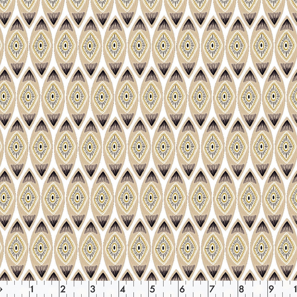 FABRIC CREATIONS Printed Cotton Fabric Bolt 107 cm × 7.3 m, White Stone Branch