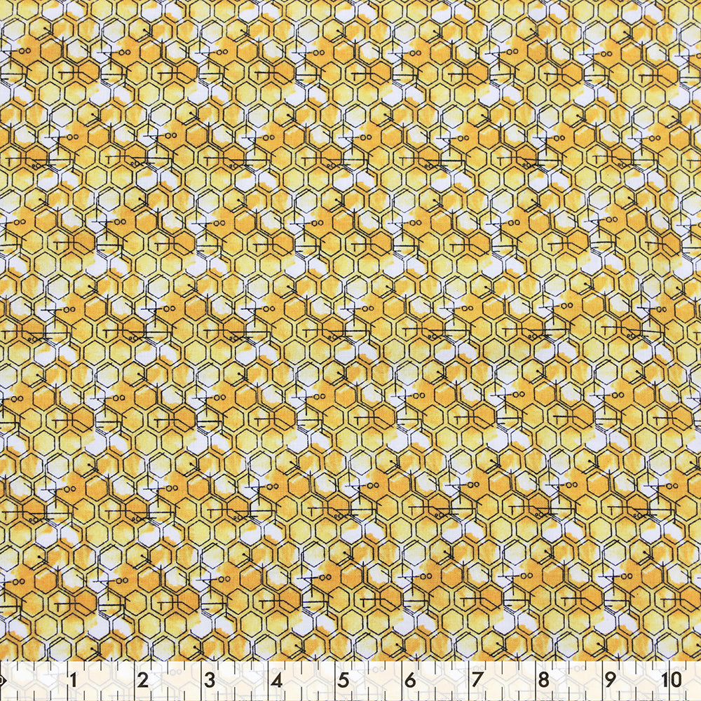 FABRIC CREATIONS 42in x 8yd Cotton Fabric Bolt - Yellow Beetanical