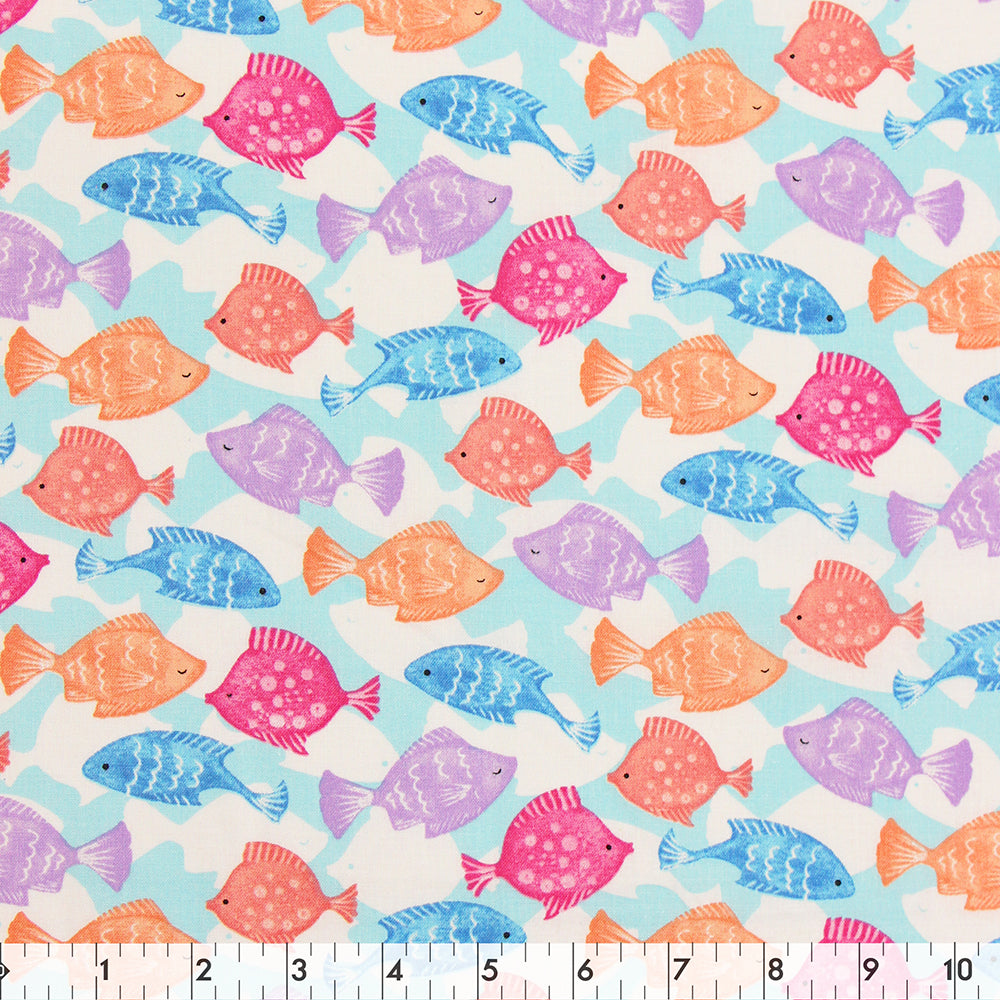 FABRIC CREATIONS 42in x 8yd Cotton Fabric Bolt - White Mermaid Society