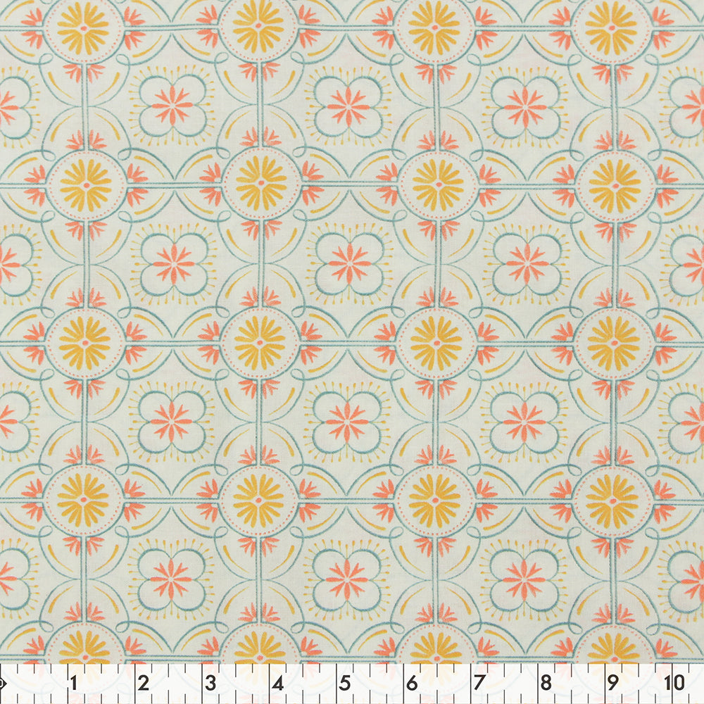FABRIC CREATIONS 42in x 8yd Cotton Fabric Bolt - Ivory Orange You Nice