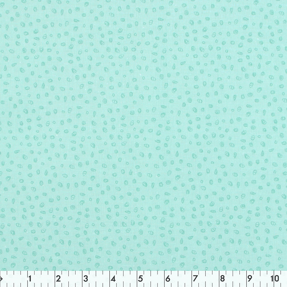 FABRIC CREATIONS Cotton Fabric Bolt — 42" × 8 yd — Turquoise with Dark Green Acorns