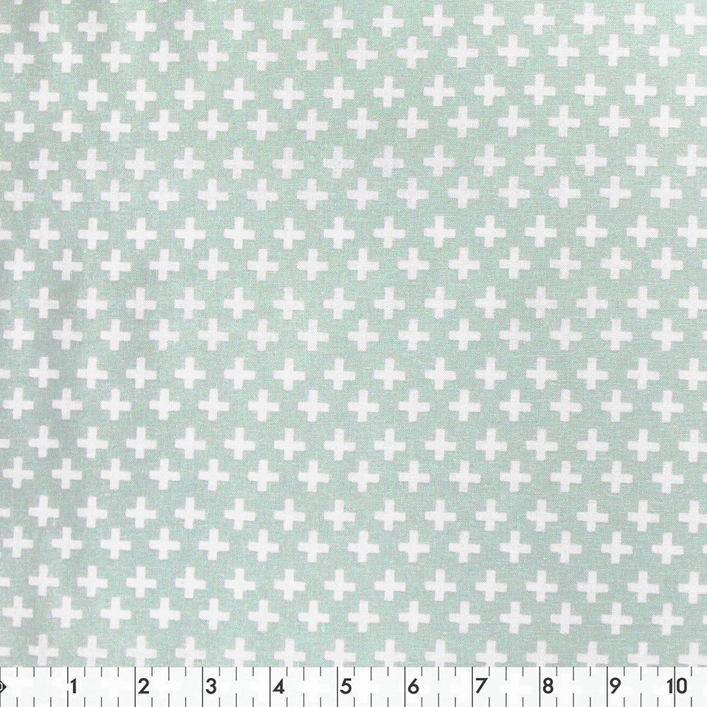 FABRIC CREATIONS Cotton Print Fabric Bolt 42 in × 8 yd (7.3 m) Light Green With Crosses