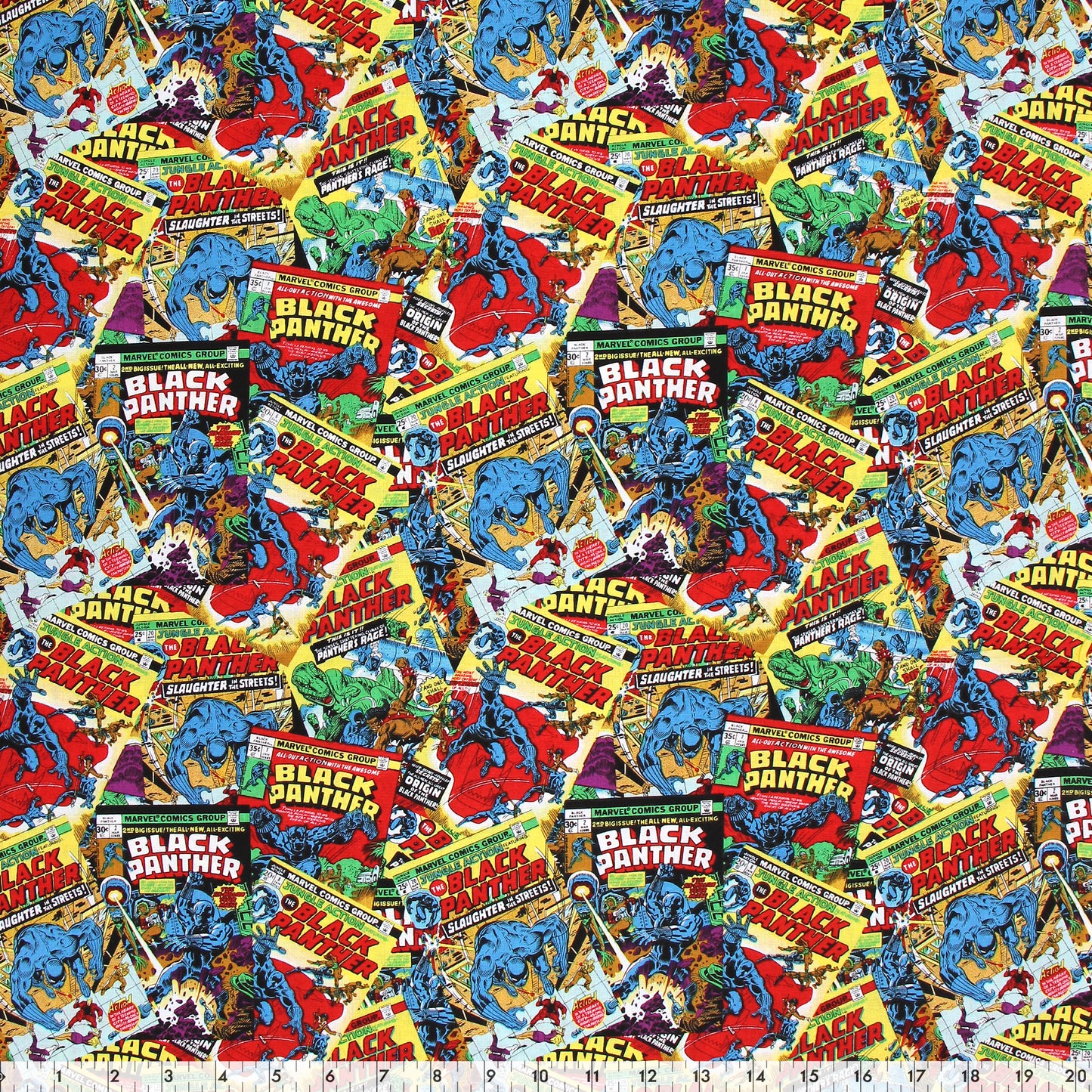 Fabric Creations Licensed Cotton Fabric Bolt 44 in × 8 yd Marvel Black Panther Comic Book Covers