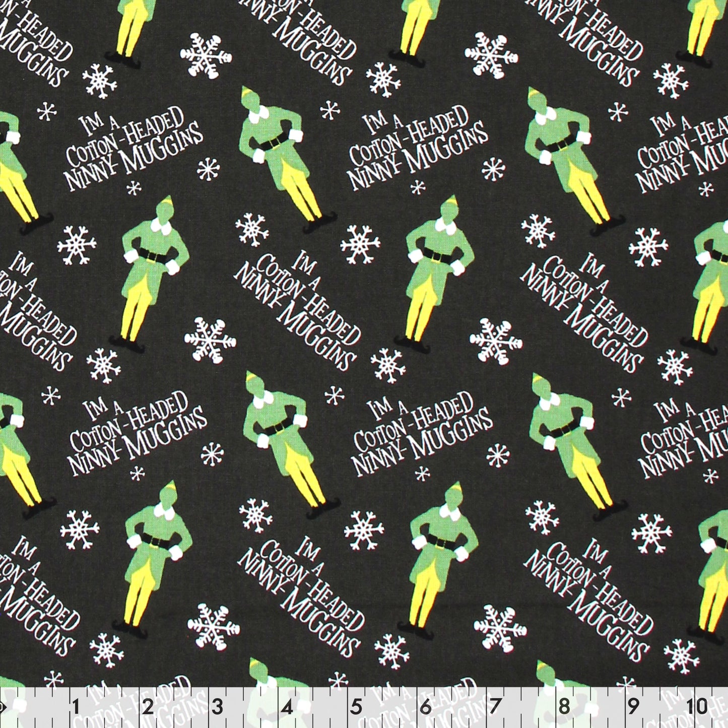 FABRIC CREATIONS Licensed Cotton Fabric Bolt, ELF, 44–45 in × 8 yd, Dark Green