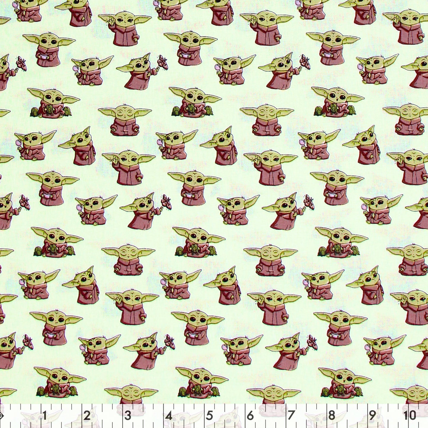 Fabric Creations Licensed Cotton Fabric Bolt 44 in × 8 yd Star Wars Light Mint Green with Baby Yoda