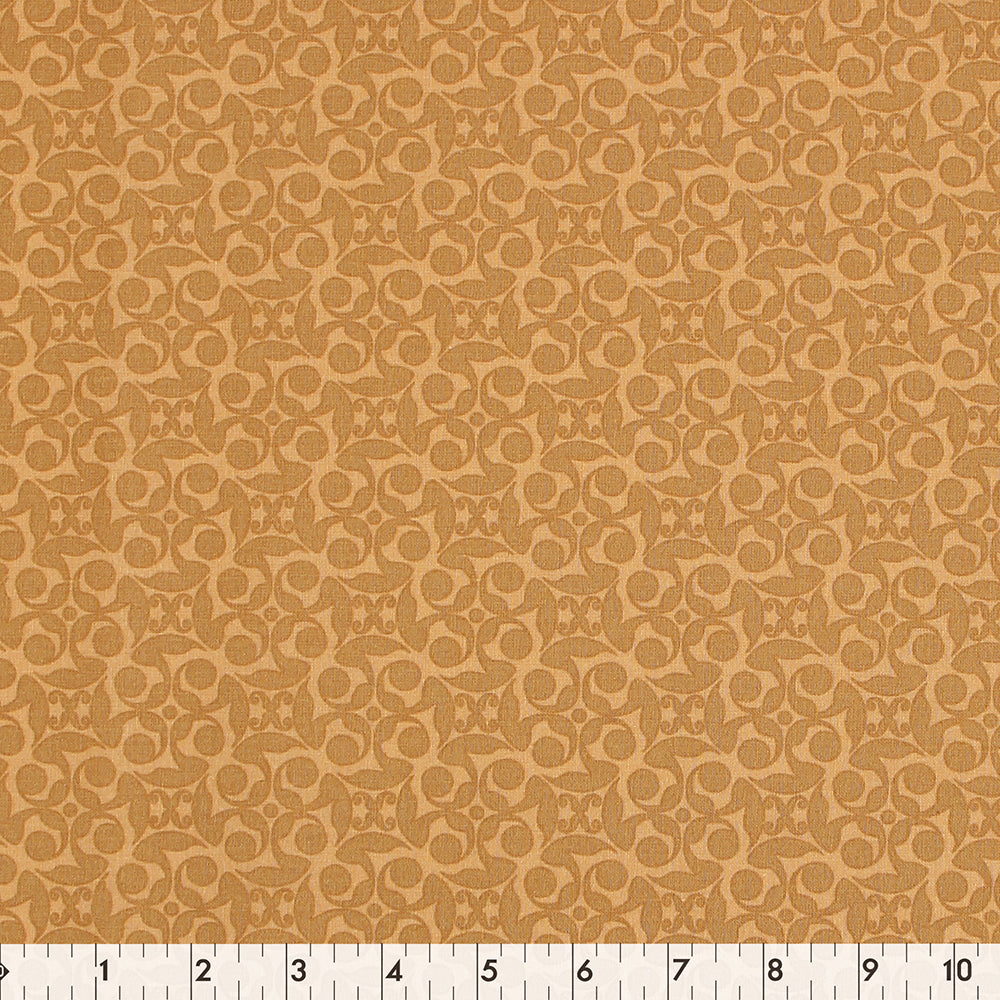 FABRIC CREATIONS 42" × 8 yd Cotton Fabric Bolt — Tan with Brown Marrakesh Pattern
