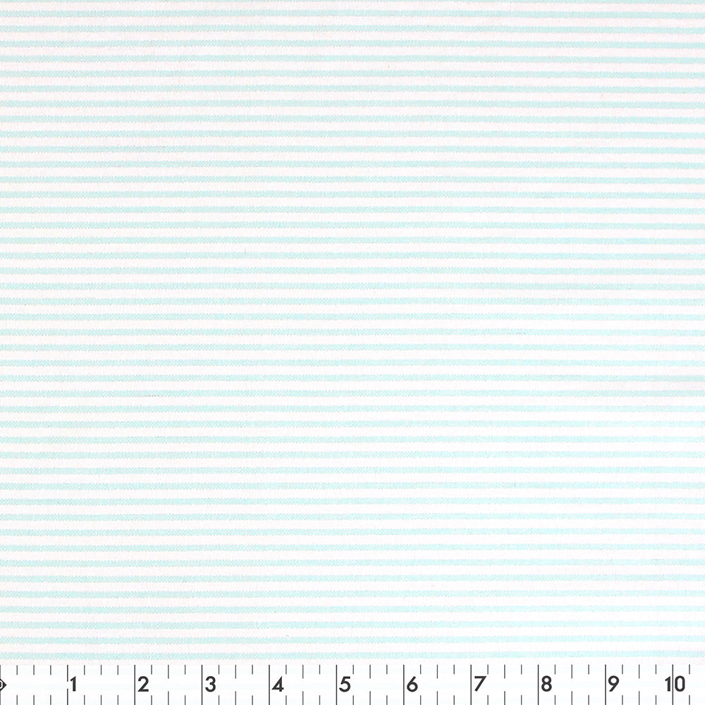 FABRIC CREATIONS 42" × 8 yd Cotton Fabric Bolt — Light Blue and White Stripes
