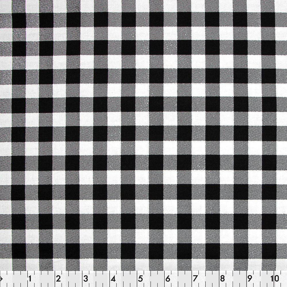 FABRIC CREATIONS 42 x 8yd Cotton Fabric Bolt - Black and White Buffalo Plaid