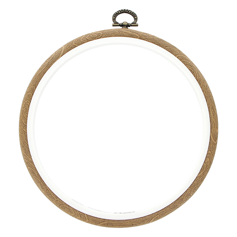 UNIQUE CRAFT Plastic Woodgrain Embroidery Hoop – 15 cm (6 in) – Round