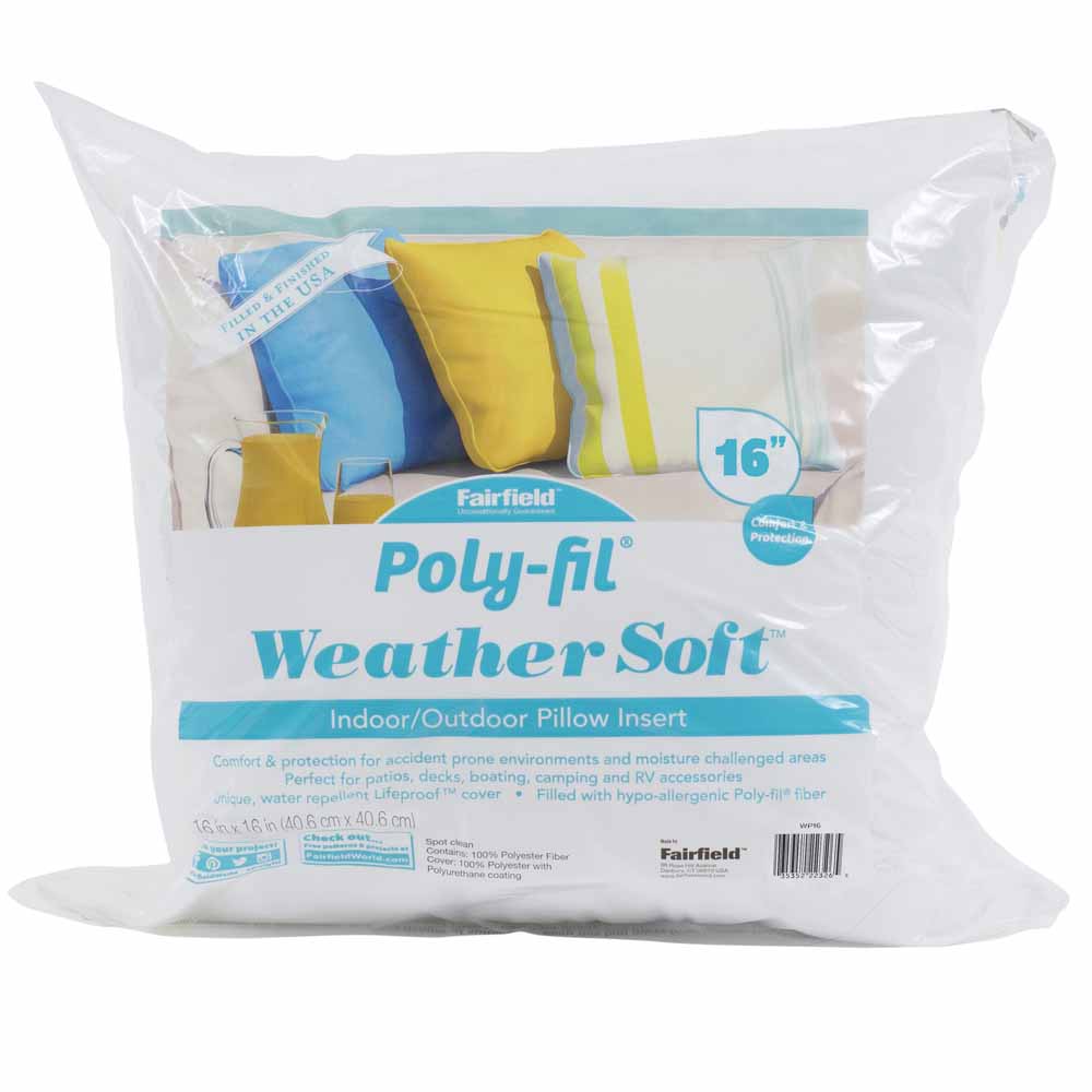 FAIRFIELD Weather Soft Water-Resistant Outdoor Pillow Insert 40.6 × 40.6 cm (16 × 16 in)