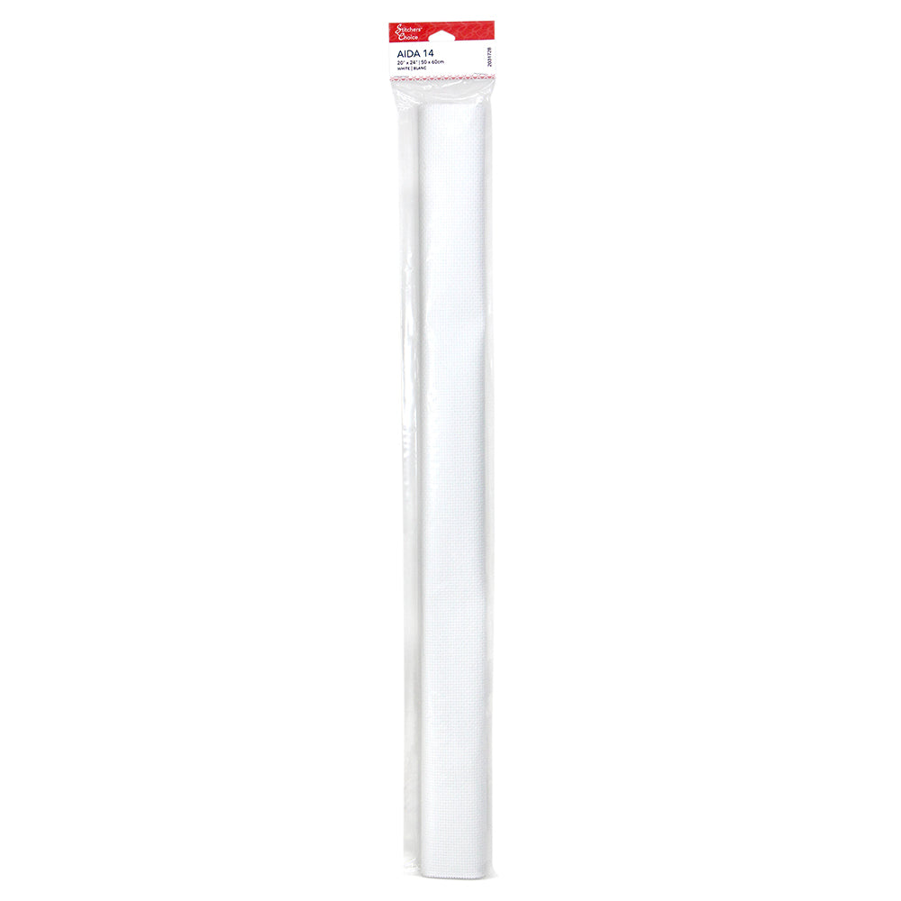 STITCHER’S CHOICE Cotton Aida – 14 ct – 50.8 × 61.0 cm (20″ × 24″) – White