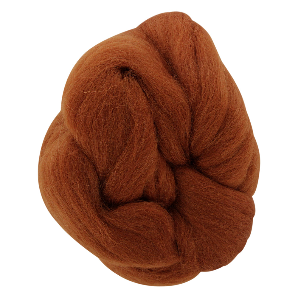 UNIQUE CRAFT Natural Wool Roving, 25 g — Bister Brown