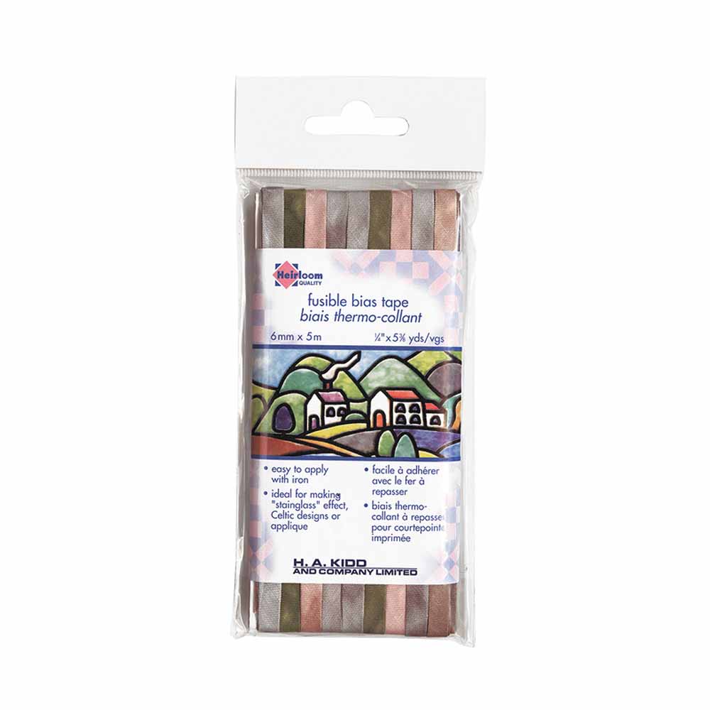 HEIRLOOM Fusible Bias Tape 6 mm x 5 m Taupe Rainbow