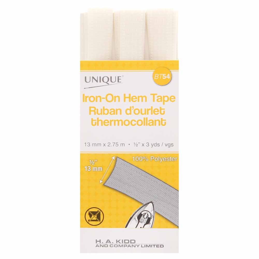 UNIQUE Iron-On Hem Tape 13mm x 2.75m - Ivory