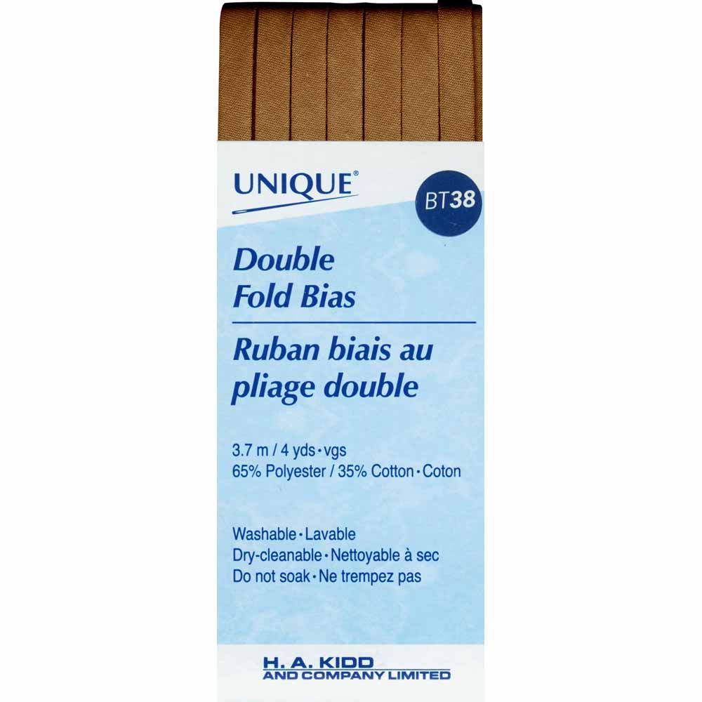 UNIQUE Double Fold Bias Tape – 7 mm x 3.7 m (1/4 in x 4.0 yd) – Mocha