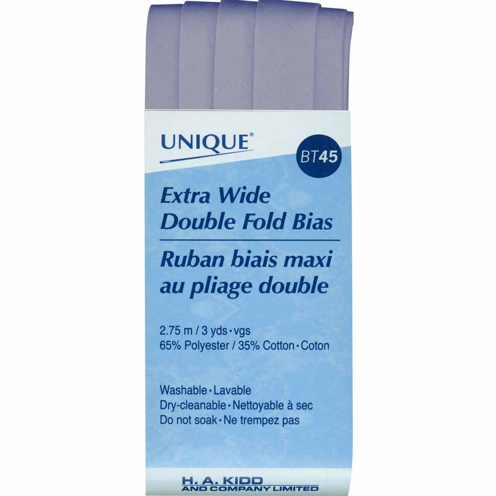 UNIQUE Extra Wide Double Fold Bias Tape - 15 mm × 2.75 m (5/8" × 3 yd) - Stone Blue