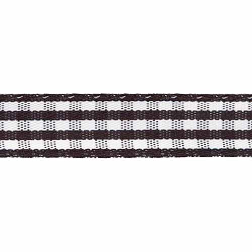 CREATIV DÉCOR Taffeta Check Ribbons 9mm x 22m - Black