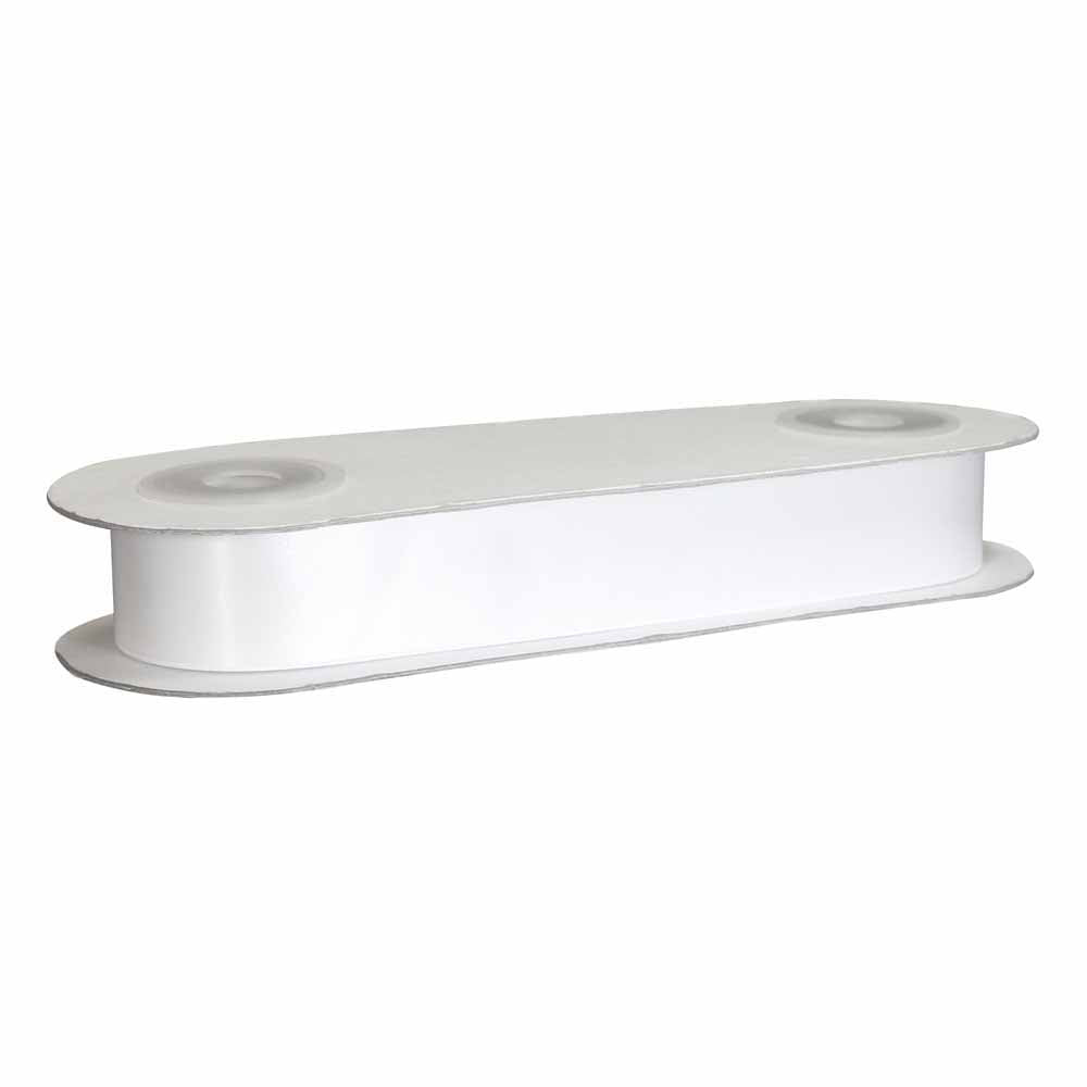 CREATIV DÉCOR Double Face Satin Ribbon 38mm x 25m - White