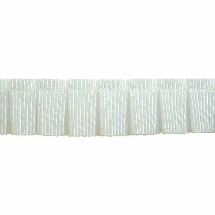 CREATIV DÉCOR Ruffled Grosgrain – White – 14mm × 15m