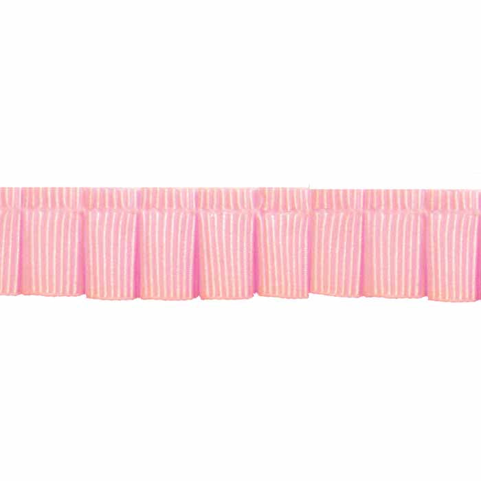CREATIV DÉCOR Ruffled Grosgrain – Pink – 14mm × 15m