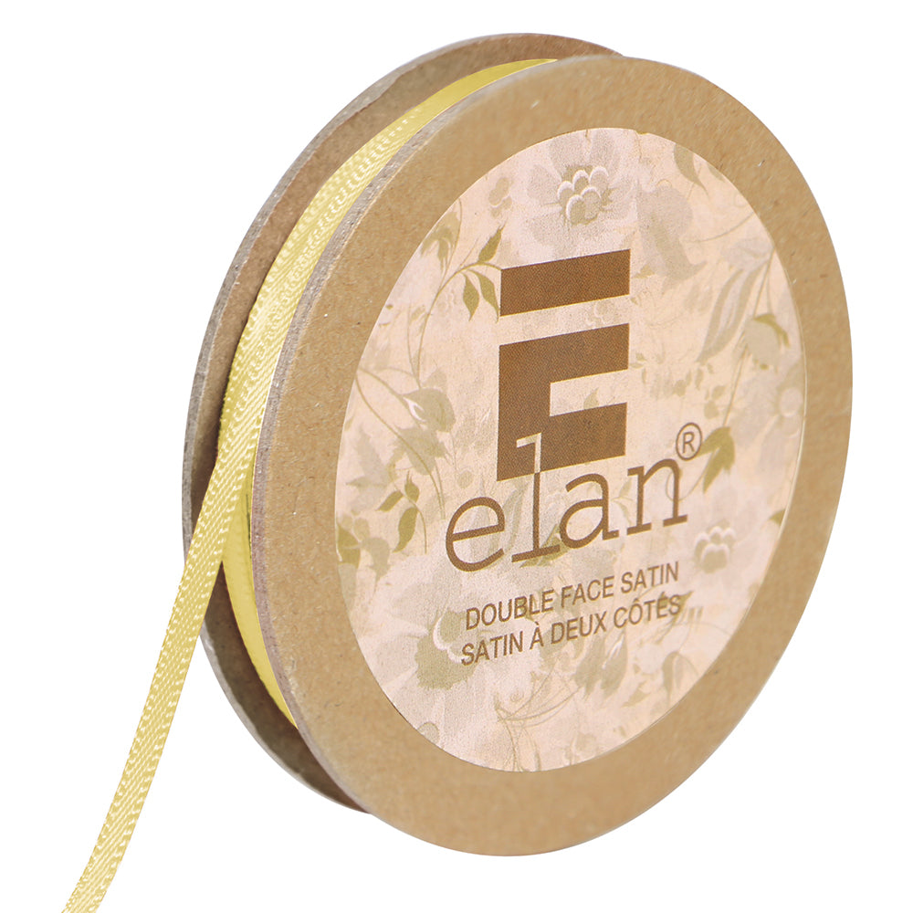 ELAN Double Face Satin Ribbon 3mm x 5m - Baby Yellow