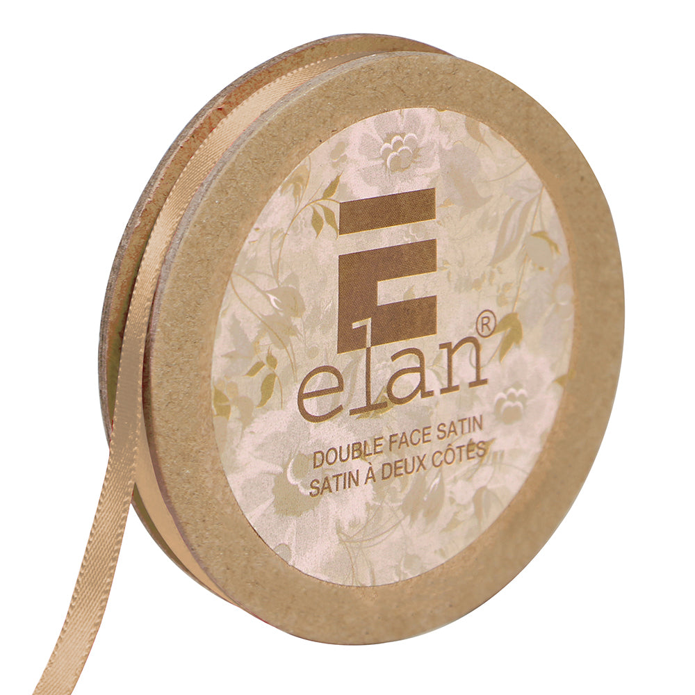ELAN Double Face Satin Ribbon 6mm x 5m - Light Beige