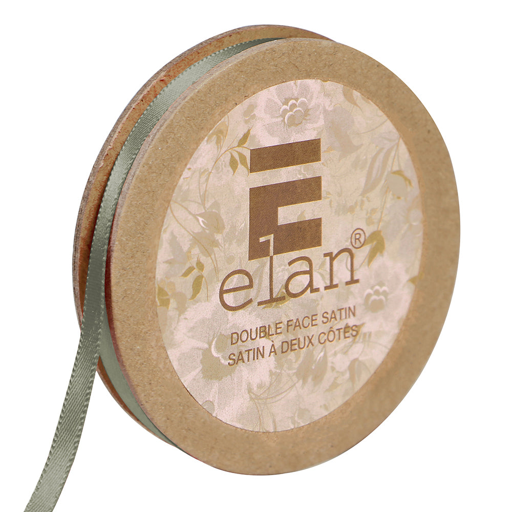 ELAN Double Face Satin Ribbon 6mm x 5m - Grey
