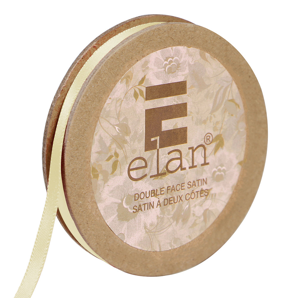 ELAN Double Face Satin Ribbon – 6 mm × 5 m – Baby Yellow