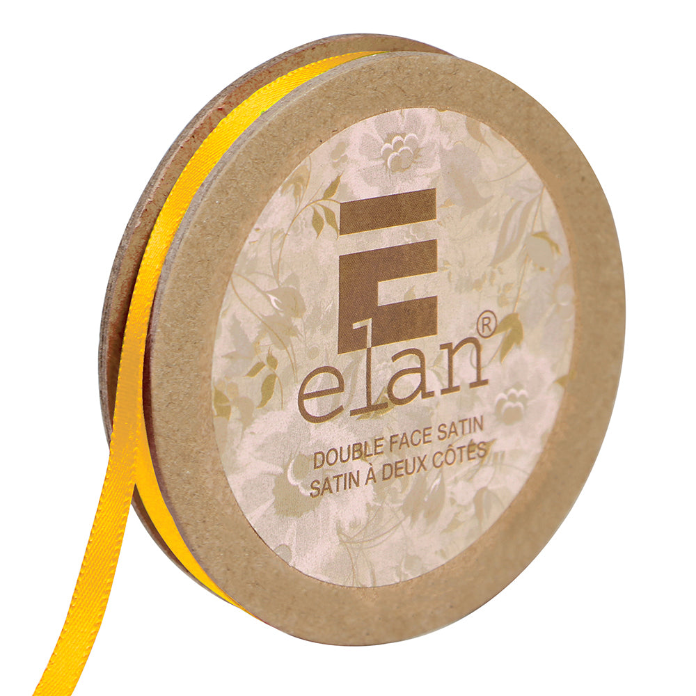 ELAN Double Face Satin Ribbon – 6 mm × 5 m – Bright Yellow