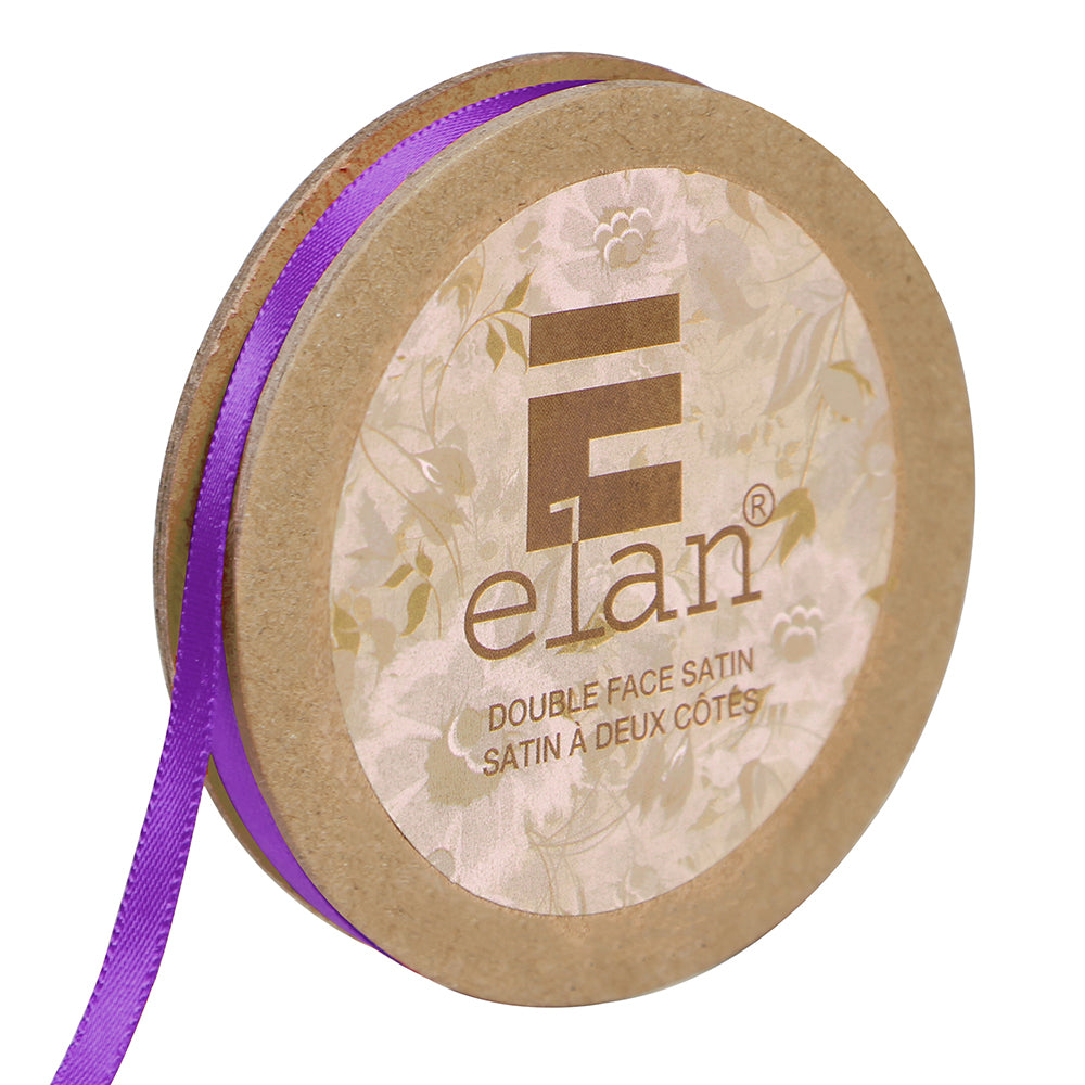 ELAN Double Face Satin Ribbon – 6 mm × 5 m – Purple