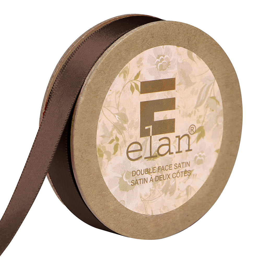 ELAN Double Face Satin Ribbon 9mm x 5m - Brown