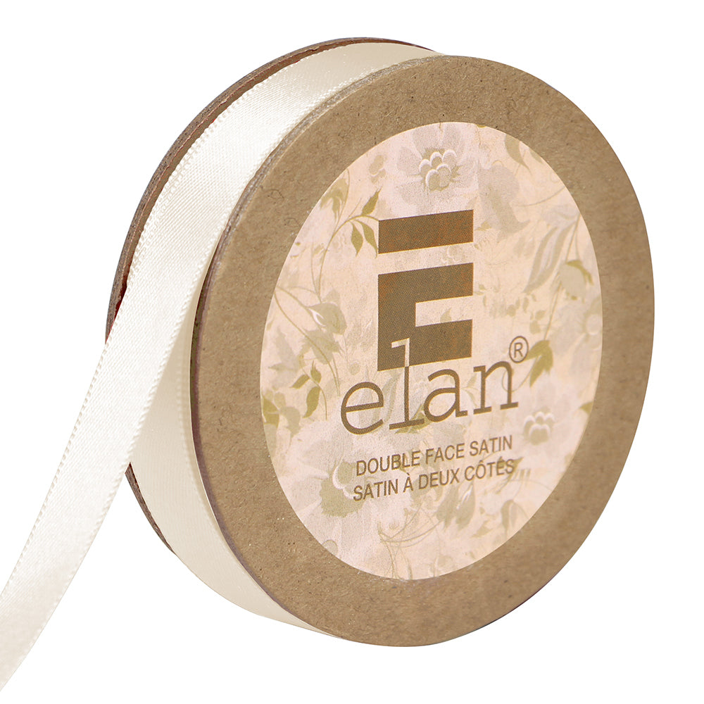 ELAN Double Face Satin Ribbon – 9 mm × 5 m – Ecru