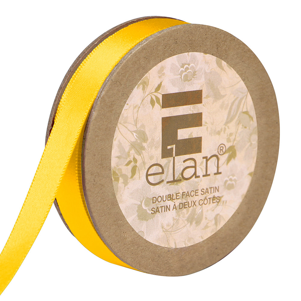 ELAN Double Face Satin Ribbon – 9 mm × 5 m – Bright Yellow