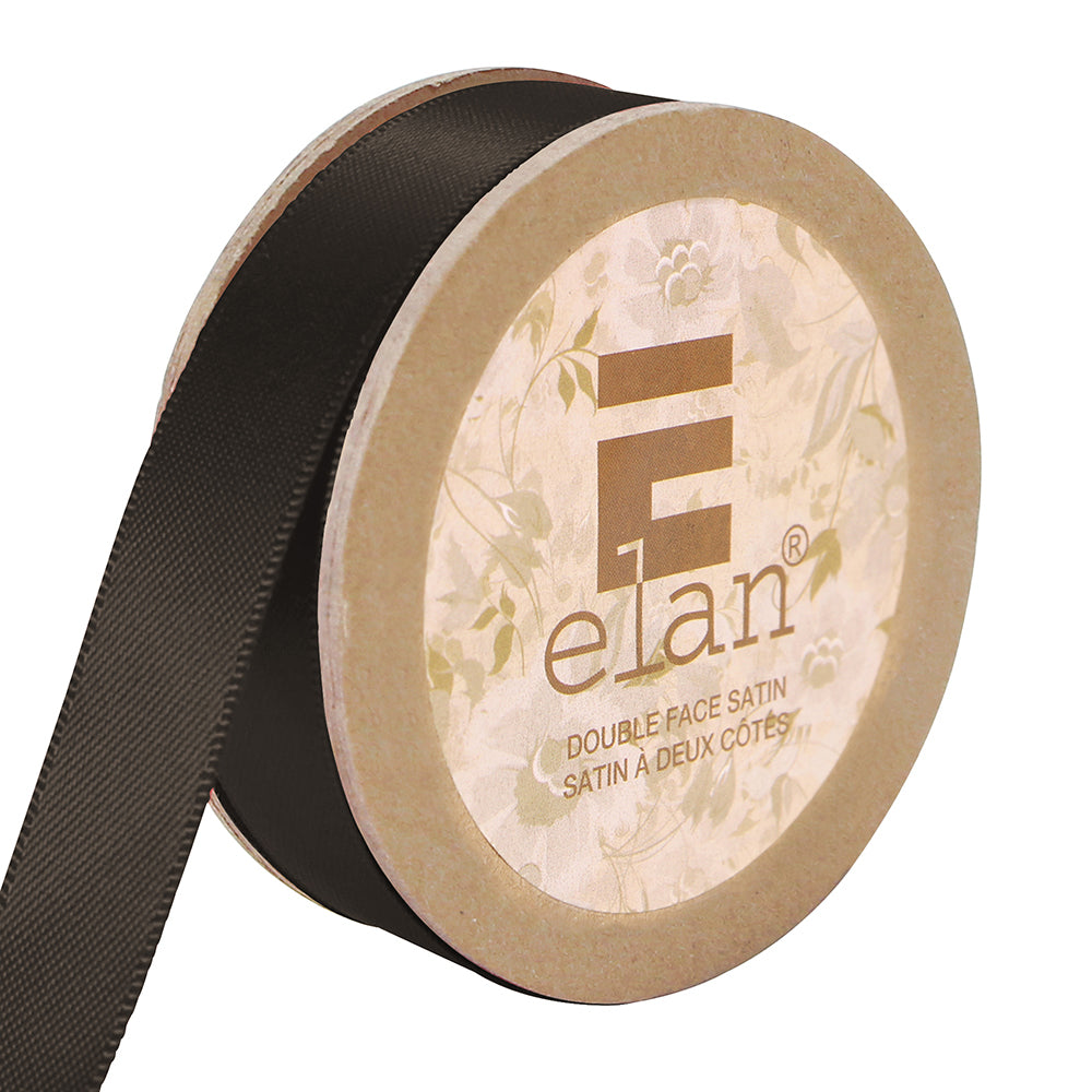 ELAN Double Face Satin Ribbon – 12 mm × 5 m – Brown