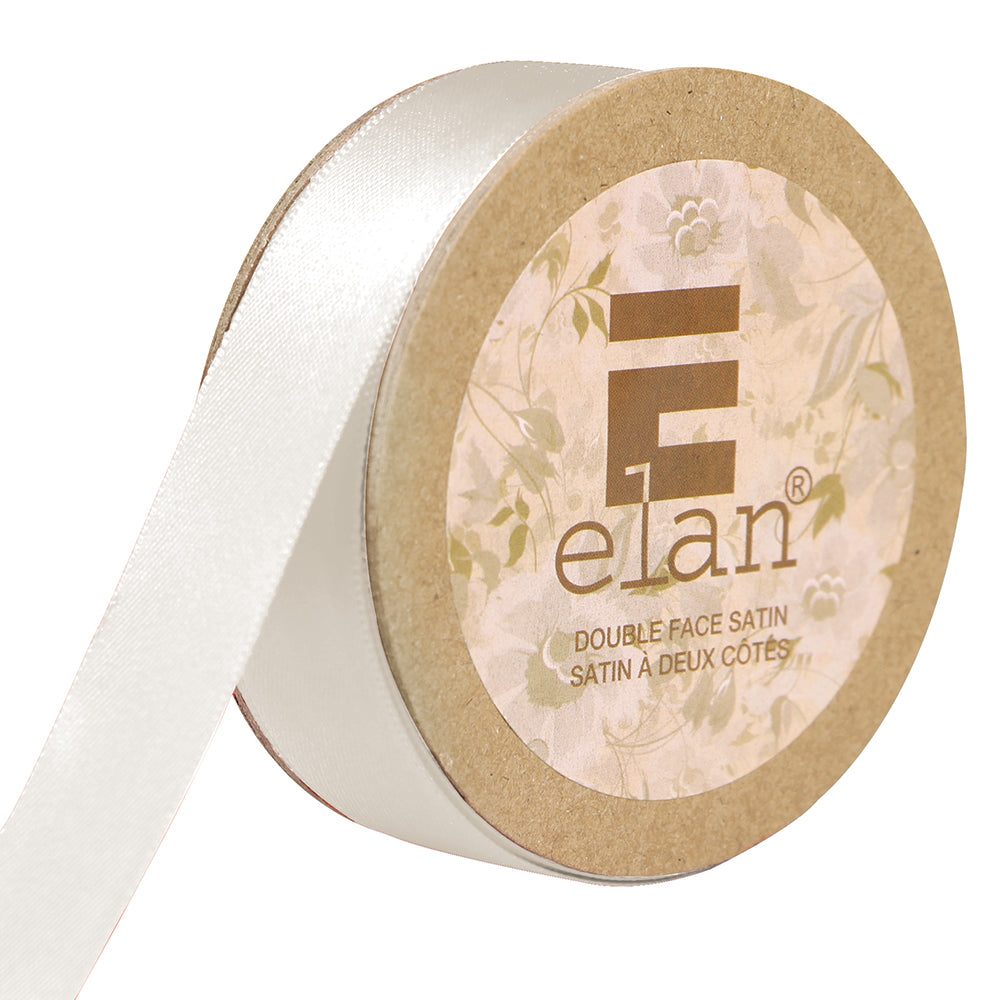 ELAN Double Face Satin Ribbon – 18 mm × 5 m – White