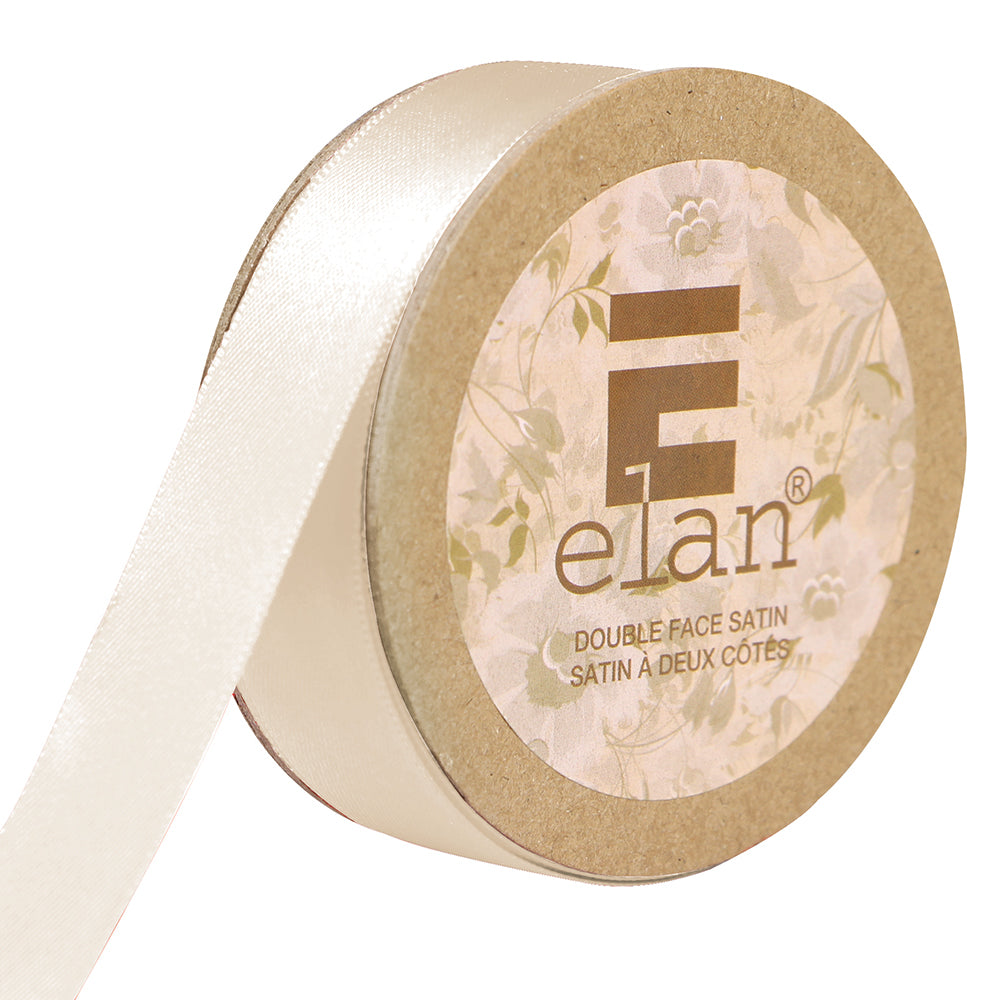 ELAN Double Face Satin Ribbon – 18 mm × 5 m – Ecru