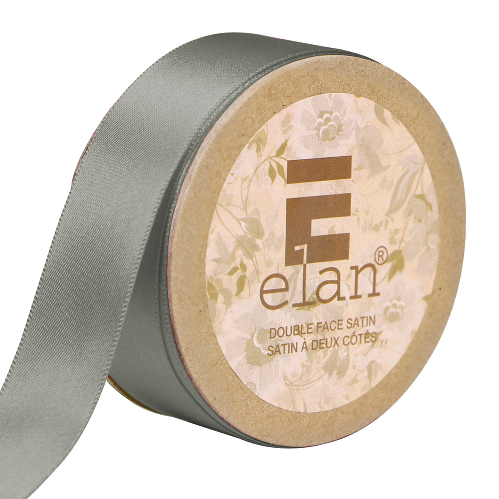 ELAN Double Face Satin Ribbon 25mm x 5m - Grey