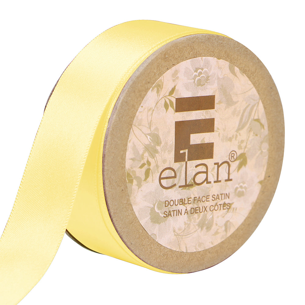 ELAN Double Face Satin Ribbon – 25 mm × 5 m – Baby Yellow
